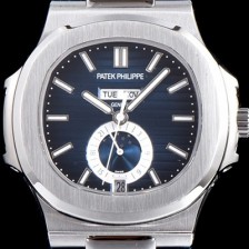 레플리카 [파텝필립] 남성용 파텍필립 신형 노틸러스 데이데이트 문페이즈 블루 텍스쳐드 다이얼 기계식 자동형 무브먼트 PAT0134  