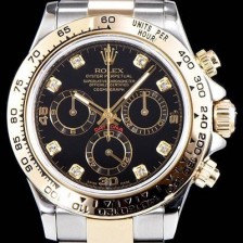 레플리카 [로렉스] 남성용 최상급 퀄리티 데이토나 116503 18K 옐로골드 포금 제품!! 크로노그래프 쥬얼 다이아몬드 인덱스 18K 옐로골드 투톤 콤비 제품 블랙 다이얼 오토매틱 무브먼트 ROL0301  