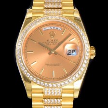 레플리카 [로렉스] 남성용 데이데이트 오토매틱 Cal.3235타입 36mm 금장시계 옐루골드 올금 다이아베젤부착 메탈줄 골드다이얼rol92680  