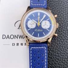 레플리카 [브라이틀링] 남성용 탑 타임 파우스토 코피 41mm 가죽줄 18K 로즈골드 오토매틱 7750타입 화이트 다이얼 bre6072  