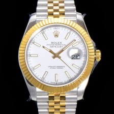 레플리카 [로렉스] 남성용 904L스틸!! 2022신형 데이져스트 41mm II 126333 !! 18K 옐로골드 화이트 다이얼 브레이슬릿 신형 Cal.3235 오토매틱 무브먼트 ROL09323  
