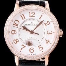 레플리카 [예거르꿀르뜨] 남성용 랑데부 나잇&데이 3442440 레이디 워치 18K 로즈골드 최상급 다이아몬드 세팅 베젤 문페이즈 화이트 텍스쳐드 다이얼 오토매틱 무브먼트 JAG0440  