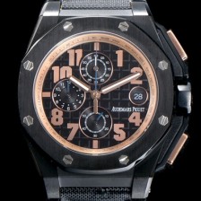 레플리카 [오데마피게] 남성용 로얄오크 오프쇼어 26378IO.OO.A001KE.01 아놀드 리미티드 에디션 크로노그래프 블랙 와플 다이얼 스위스 쿼츠 무브먼트 AUD0102  