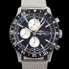 레플리카 [브라이틀링] 남성용 크로노라이너 오토매틱 ETA 7750-2B 타입 46mm 메쉬메탈줄 세라믹 블랙다이얼 bre6846  