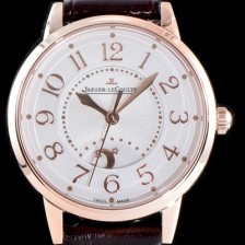레플리카 [예거르꿀르뜨] 남성용 랑데부 나잇&데이 3442440 미디엄 레이디 워치!! 고급스러운 18K로즈골드 케이스 문페이즈 화이트 기요셰 다이얼 오토매틱 무브먼트 JAG0454  