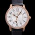 레플리카 [예거 르꿀르뜨] 여성용 랑데뷰 나잇&데이 문페이즈 오토매틱 898A 타입 무브 34mm 금장시계 보석  배젤 가죽줄 화이트다이얼 jag9251  