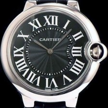 레플리카 [까르띠에] 남성용 발롱블루 WE902056 블랙 다이얼 블랙 레더스트랩 CAR0035  
