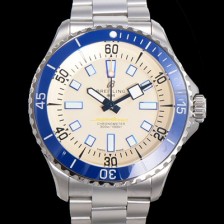 레플리카 [브라이틀링 뉴 다이버워치] 남성용 슈퍼오션 44mm 오토매틱 ETA2824-2 타입 크로노미터 메탈줄 세라믹베젤 아이보리 다이얼  bre44927  