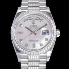 레플리카 [로렉스] 남성용 데이데이트 오토매틱 Cal.3235타입 36mm 다이아베젤부착 메탈줄 자게다이얼 rol05291  