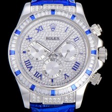 레플리카 [로렉스] 코스모그래프 데이토나 다이아몬드 화이트 다이얼 블루 로마숫자인덱스 오이스터 브레이슬릿 7750-2 오토매틱 무브먼트 ROL20024  