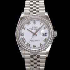 레플리카 [로렉스] 남성용 데이저스트 m126234 로마인덱스 36mm 보석/큐빅 오토매틱 Cal.3235 무브먼트 화이트 다이얼 rol5360  