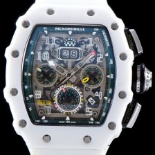 레플리카 [리차드밀레] 남성용 최신버전 업그레이드형 RM011 화이트 세라믹 오버사이즈 데이트 스켈레톤 다이얼 오토매틱 무브먼트 RIC0410  