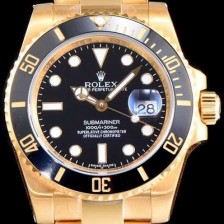 레플리카 [로렉스] 남성용 서브마리너116618LN-97208 블랙 세라믹 베젤 18k 옐루골드 도금 블랙 다이얼 브레이슬릿 ETA 2836-2 오토매틱 무브먼트 ROL0341  