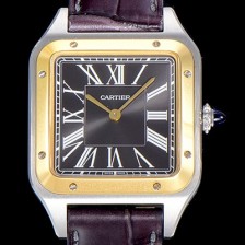 레플리카 [까르띠에]남여공용 산토스 두몽트 쿼츠 커플시계 38미리 43미리/38미리 M/S 블랙다이얼 CAR81631  