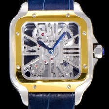 레플리카 [까르띠에]남성용  산토스 더 까르띠에 수동/기계식 라지39.8미리 18k 옐로우골드 스켈레톤 다이얼 CAR35041  