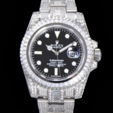 레플리카 [로렉스] 남성용 서브마리너 풀 다이아몬드 셋팅 오토매틱 Cal.3135 무브 40mm 블랙다이얼 rol1231  