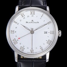 레플리카 [블랑팡] 남성용 빌레레 GMT 오토매틱 5A50타입 40mm 가죽줄 화이트다이얼   vac08769  