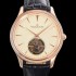 레플리카 [예거 르꿀르뜨] 남성용 마스터 울트라 씬 투어빌론 43mm 18K로즈골드 가죽줄 아이보리 다이얼 jag1292  