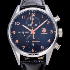 레플리카 [태그호이어] 남성용 까레라 칼리버 1887 크로노그래프 블랙 다이얼 7750 오토매틱 무브먼트 TAG0200  