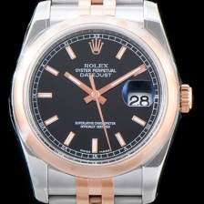 레플리카 [로렉스] 남성용 업그레이드형 데이져스트 116201-63601 오이스터36mm 스무스 베젤(AR) 18K 로즈골드 투톤콤비 블랙 다이얼 오토매틱 무브먼트 ROL0010  