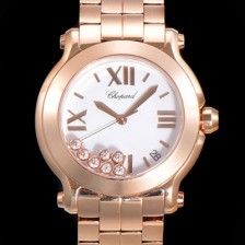 레플리카 [쇼파드] 여성용 해피 스포츠 다이아몬드 36mm 스위스 955.112 쿼츠 18K 로즈골드 화이트다이얼 cho1251  