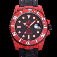 레플리카 [로렉스] 남성용 서브마리너 41mm 리얼레드 포지드카본 오토매틱 Cal.3135 블랙 다이얼 rol49213  