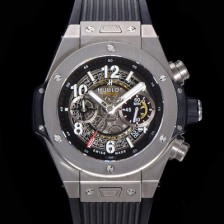 레플리카 [휴블렛] 남성용 빅뱅 유니코 티타늄 45mm 오토매틱 HUB1280 타입 러버줄 스켈래톤 다이얼  hub1953  