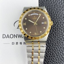 레플리카 [튜더] 남성용 로얄 워치 오토매틱 스위스 ETA2836-2 타입 18K 옐루골드 41mm 메탈줄 브라운 다이얼 tud5135  