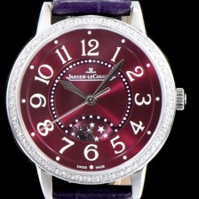 레플리카 [예거르꿀르뜨] 남성용 랑데부 나잇&데이 3448460 레이디 워치 최상급 다이아몬드 세팅 문페이즈 레드 와인 다이얼 오토매틱 무브먼트 JAG0415  