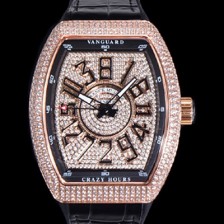 레플리카 [프랭크뮬러] 남성용 뱅가드 오토매틱 CZ02 타입 44미리 18K로즈골드 보석/큐빅 케이스 가죽줄 보석다이얼 fra83042  