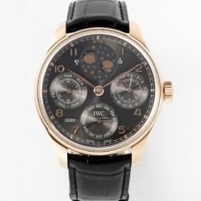 레플리카 [아이더블유씨] 남성용 포루투기즈 IW503404 퍼페추얼 캘린더 더블 문 44mm 18k 로즈골드 오토매틱 무브먼트 그레이 다이얼 iwc4111  