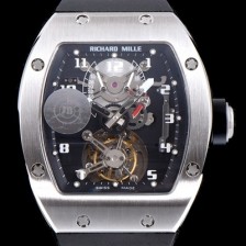 레플리카 [리차드밀레] 남성용 RM001 새틴 폴리쉬드 스켈레톤 다이얼 아시안 투어빌론 탑재 무브먼트 RIC0421  