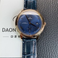 레플리카 [오메가] 남성용 드빌 스몰 434.53.41.20.03.001 세컨즈 마스터 크로노미터 18K 로즈골드 41mm 오토매틱 Cal.8802 타입 블루 다이얼 omg0217  