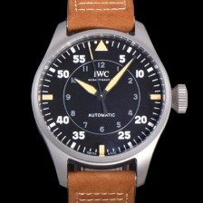 레플리카 [아이더블유씨] 남성용 빅 파일럿 워치 IW329701 티타늄 43mm 오토매틱 9015 타입 가죽줄 블랙다이얼 iwc39268  