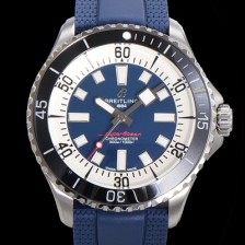 레플리카 [브라이틀링 뉴 다이버워치] 남성용 슈퍼오션 44mm 오토매틱 ETA2824-2 타입 크로노미터 우레탄줄 세라믹베젤 블루다이얼  bre04249  