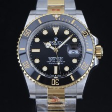 레플리카 [로렉스] 남성용 신형 서브마리너 m126613ln 18k옐로우골드 도금 콤비 41mm 블랙 다이얼 Cal.3235 오토매틱 무브먼트 ROL91914  