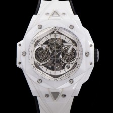 레플리카 [휴블렛] 남성용 위블러 빅뱅 상블루 오토매틱 HUB1240타입 풀세라믹 화이트메직 45mm 우레탄줄 화이트다이얼  hub1315  