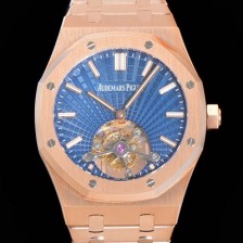 레플리카 [오데마피게] 남성용 로얄오크 Calibre 2924 투어빌론/수동기계식 41미리 금장 18K로즈골드 블랙다이얼 AUD75254  