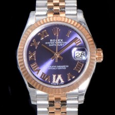 레플리카 [로렉스] 여성용 2021신상 데이져스트 오토매틱 ETA2824-2688 31mm 18K로즈골드 메탈줄 블루 다이얼 rol21957  