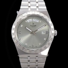레플리카 [튜더] 남성용 로얄 워치 오토매틱 스위스 ETA2836-2 타입 41mm 메탈줄 실버다이얼 tud1592  