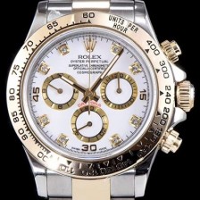 레플리카 [로렉스] 남성용 최상급 퀄리티 데이토나 116523-78593 18K 옐로골드 포금 제품!! 크로노그래프 쥬얼 다이아몬드 인덱스 18K 옐로골드 투톤 콤비 화이트 다이얼 오토매틱 무브먼트 ROL0302  