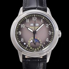 레플리카 [파텍필립] 남성용 퍼페추얼 캘린더 오토매틱 PP Cal.324 타입 40mm 가죽줄 문페이즈 그레이다이얼 pat20748  