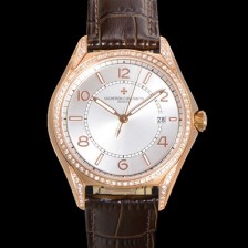 레플리카 [바쉐론 콘스탄틴] 남성용 피프티식스 Ref.4600E 오토매틱 1326 타입 18K 로즈골드 40mm 보석/큐빅 가죽줄 실버 다이얼 vac1149  