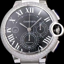 레플리카 [까르띠에] 남성용 발롱블루 드 까르띠에 WE902001블랙 다이얼 크로노그래프 7750-2 오토매틱 무브먼트 CAR0113  