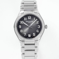 레플리카 [파텍필립] 여성용 트웬티-포 티파니 7300/1200A-010 다이아몬드 36mm 오토매틱 Cal.324 타입 그레이 다이얼 pat2232  