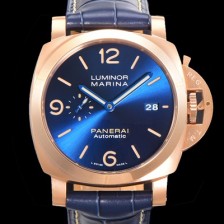 레플리카 [파네라이] 남성용 루미노르 1950 3데이 마리나 18K 로즈골드 PAM01114 오토매틱 44미리 블루다이얼 pan9121  