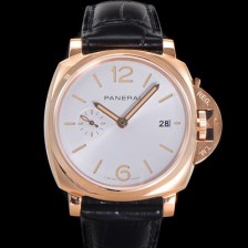 레플리카 [파네라이] 남성용 루미노르 듀 골드텍 PAM01336 42미리 오토매틱 Cal.P.900 타입 18K 로즈골드 화이트 다이얼 pan5196  