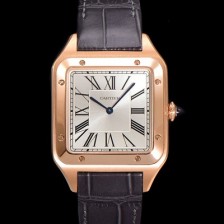 레플리카 [까르띠에] 남성용 산토스 WSSA0022 쿼츠 46.6mm L 사이즈 쿼츠 18K 로즈골드 화이트 다이얼 car69322  