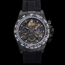 레플리카 [로렉스]남성용 데이토나 포지드카본 40mm 크로노그래프 오토매틱 Cal.4130 무브먼트 스켈레톤 다이얼 rol5372  