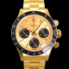 레플리카 [로렉스] 남성용 1965년 모델 클래식  코스모그래프 데이토나  Ref.6239 수동감기/기계식 37mm 18K옐루골드 스크류 다운 푸셔 메탈줄 골드다이얼 rol62690  